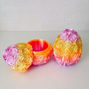 Large Rose-Covered Easter Eggs – Handcrafted Party Favors, Spring Decor, Wedding